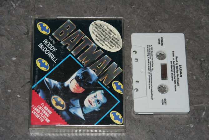 The Batman novelisation / novelization by Craig Shaw Gardner, read by Roddy McDowall. On cassette tape from 1989