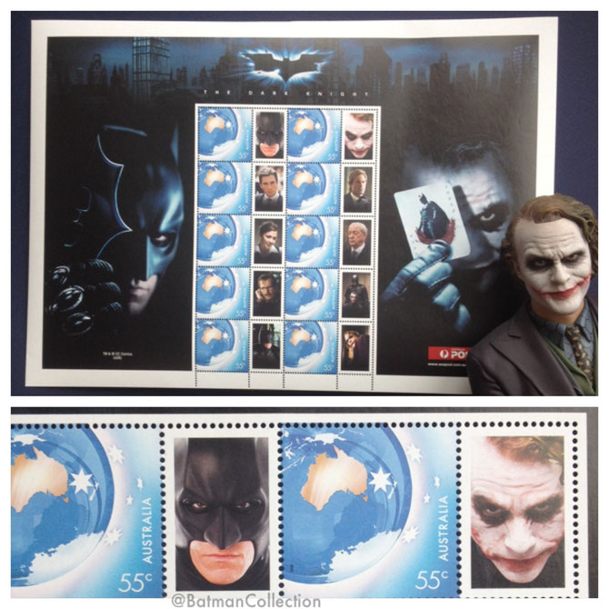 The Dark Knight souvenir/commemorative stamps sheet from Australia.