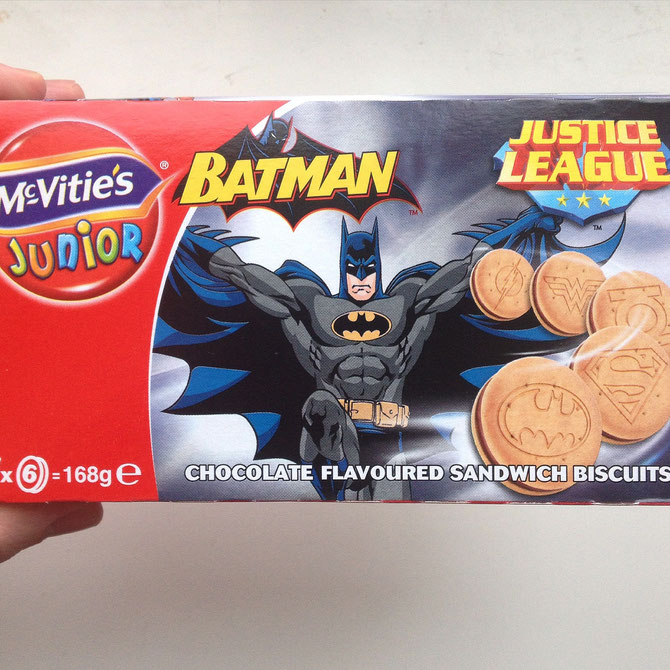McVities Junior Batman & the Justice League cookies / biscuits.