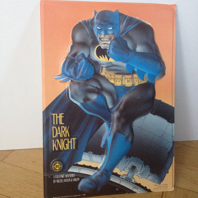 The Dark Knight (Returns) embossed promotinal sign from a comic book store, 1985/86.