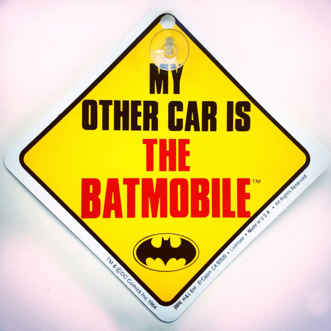Car sign, plastic. from 1988.