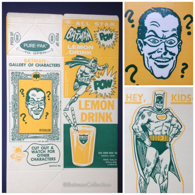 Batman Lemon Drink carton / packaging from 1966.