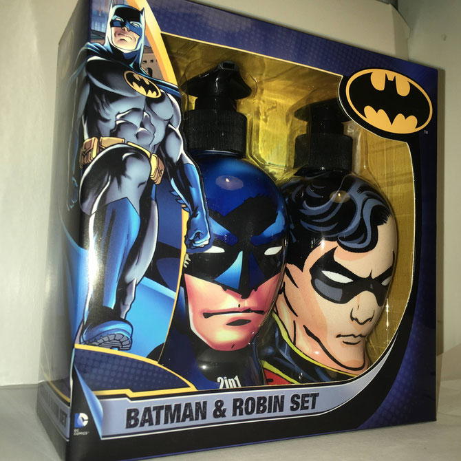 Batman and Robin shower and bath set.
