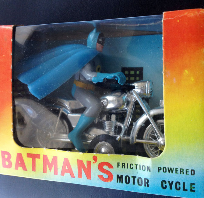 Batman Friction Power MotorCycle, by Lincoln International Toys - New Zealand. 1967.