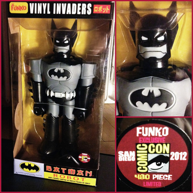 Funko Vinyl Invaders: Batman Robot, a San Diego Comic-Con 2012 exclusive. Limited to 480 figures only.
