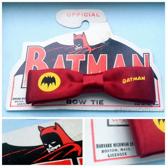 The Official Batman Bow Tie, from 1966. On original card with tag. Made by Harvard Neckwear Co. Boston, USA.