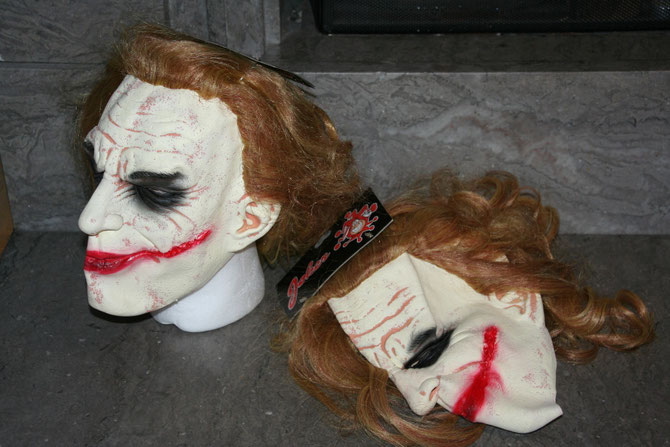 Joker rubber masks from Sweden.