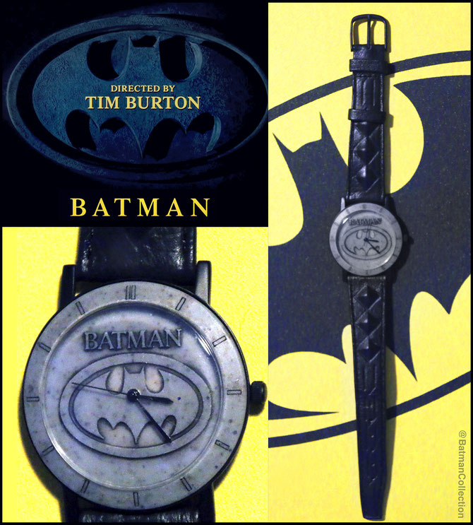 Batman watch from 1989, possibly by Fossil. The design was based on the opening titles to the 1989 Batman movie.