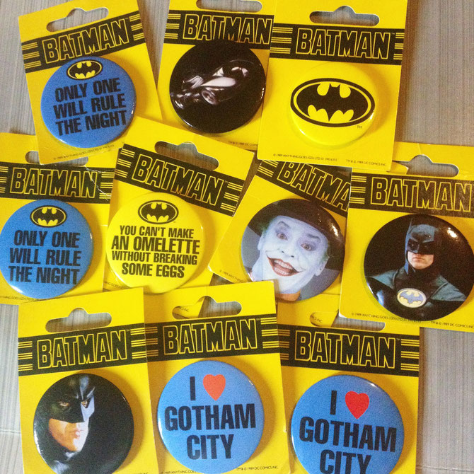 Batman the movie Buttons from 1989, by Anything Goes. 