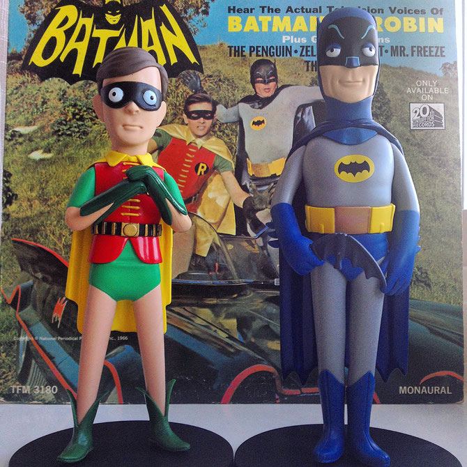Robin & Batman vinyl idolz + the original TV soundtrack record.