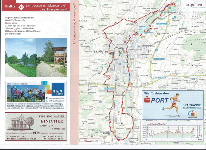 Welche Landeshauptstadt hat schon ihre eigene Marathonstrecke  ...  entnommen dem Folder "laufen und walken in St. Pölten" 