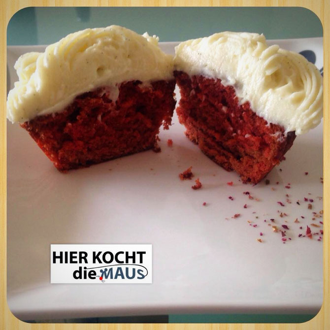 himmlische red velvet cupcakes mit Vanille-Frosting
