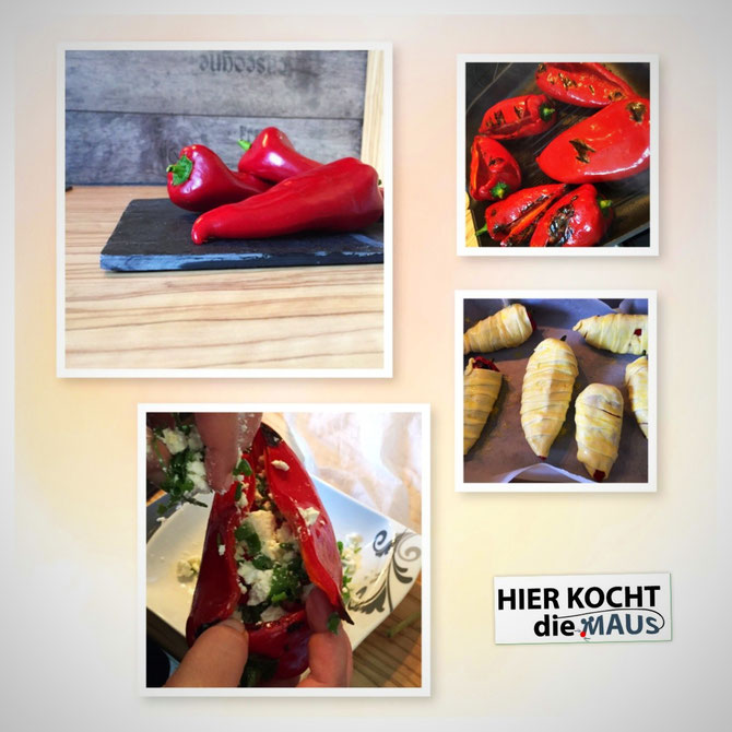 Rezept Gefuellte Spitzpaprika mit Feta im Blaetterteigmantel | schnell und einfach