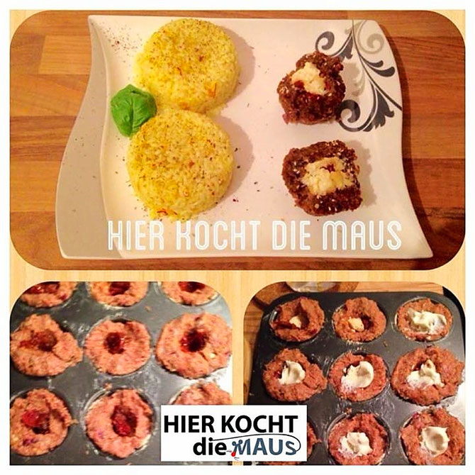 Herzhafte Hackmuffins mit Frischkäse