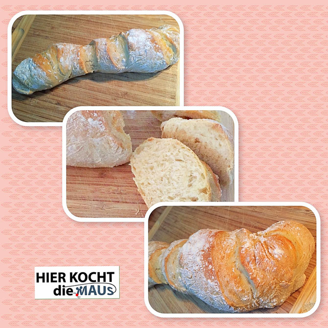 einfaches Zwirbelbrot Baguette selbstgemacht