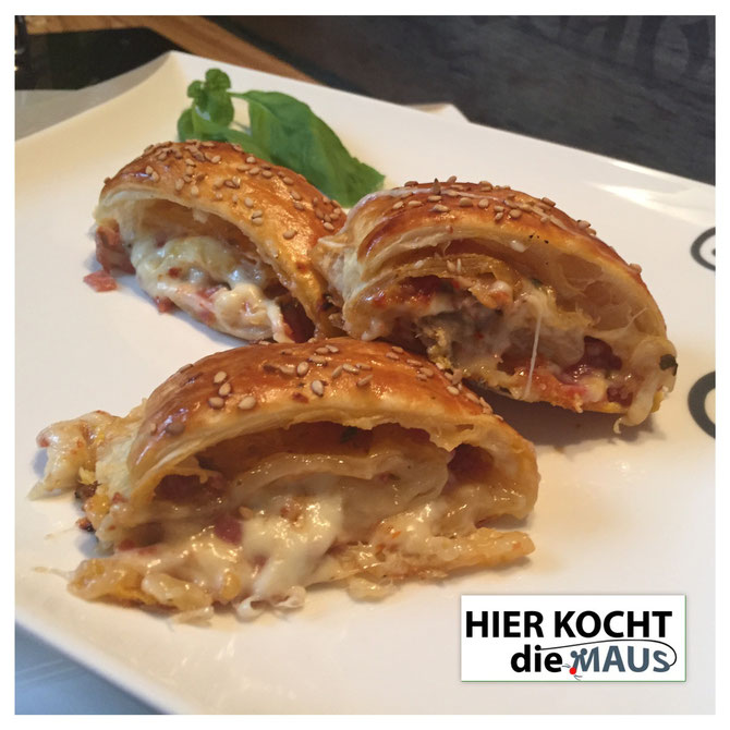 Rezept Calzone Roellchen aus Blaetterteig