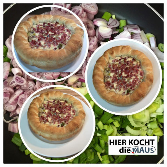 Rezept saftiger Zwiebel-Lauch-Kuchen | Zwiebelkuchen - Sogan