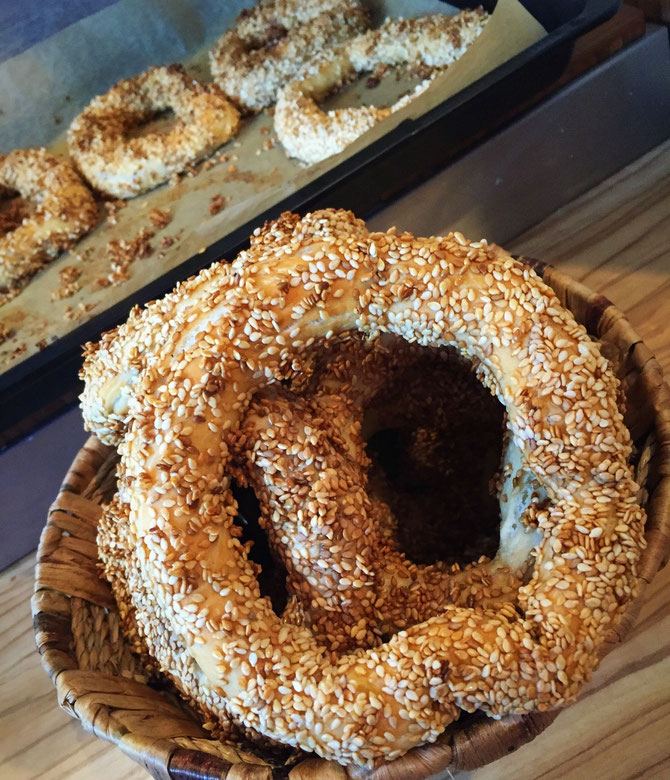 Simit - original tuerkische Sesamringe wie aus Izmir l Izmir Gevrek l Simit Rezept