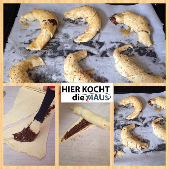 super schnelle und einfache Nutella-Zimt-Croissants