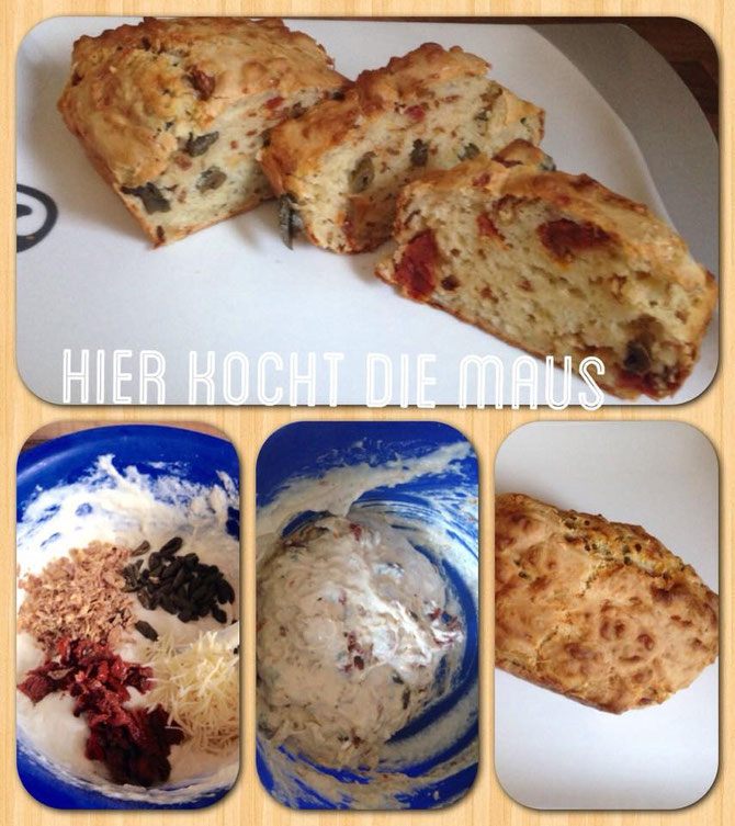 Super schnelles mediterranes Brot mit getrockneten Tomaten