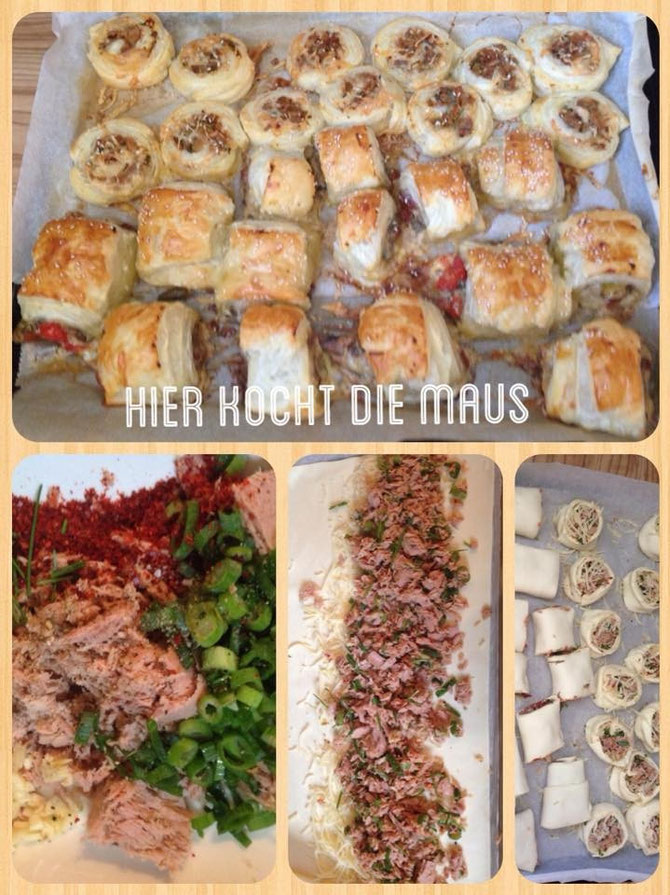 Blaetterteigtaschen mit Tunfisch-Fuellung und Kaese
