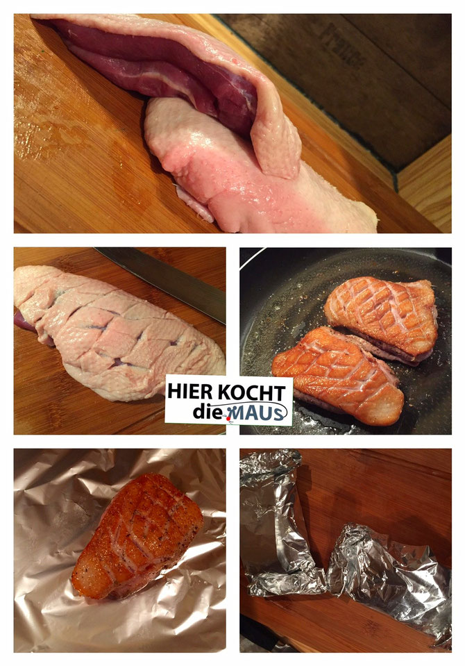 Krosse knusprig gebratene Entenbrust -step by step