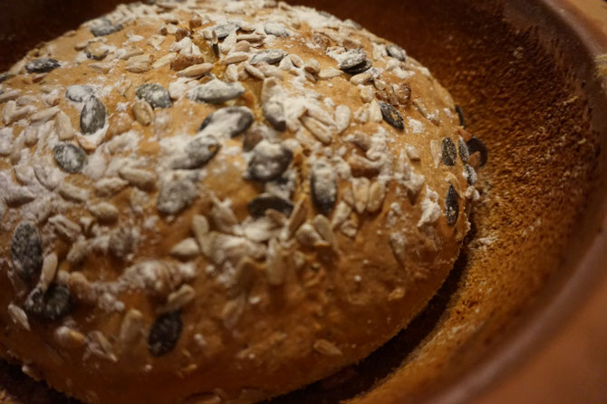 Rezept saftiges Kuerbiskernbrot mit Samen