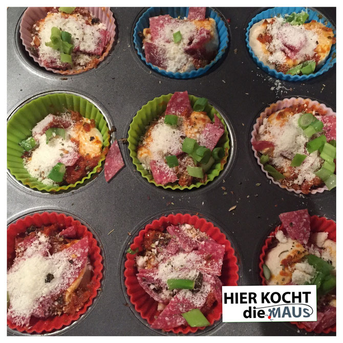 herzhafte Muffins l Muffin Pizza aus nur 5 Zutaten