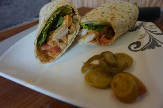 Rezept Haehnchen - chicken Fajita Wrap mit Jalapeno