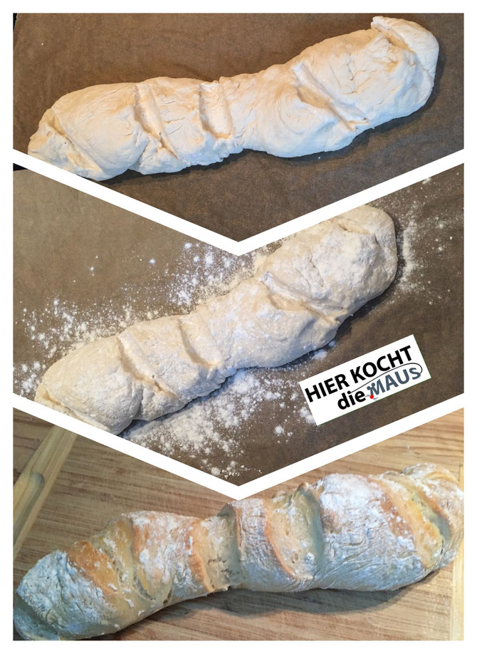 einfaches Zwirbelbrot Baguette selbstgemacht
