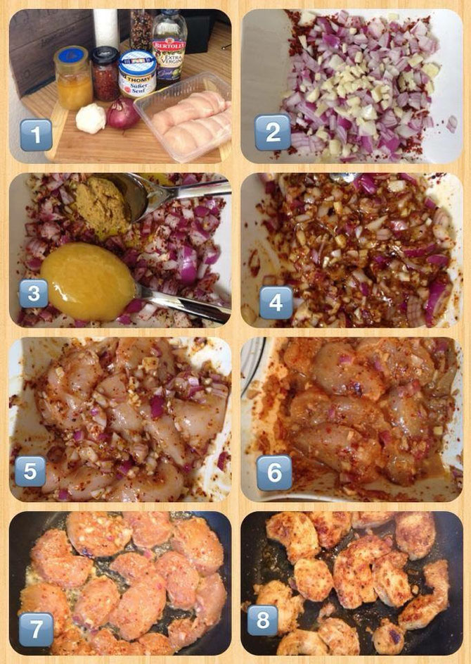 Marinierte Putenbrust mit Schmelzkaese und Honig - low carb