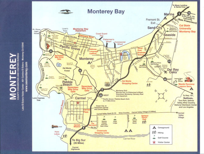 モントレー半島の観光マップ
