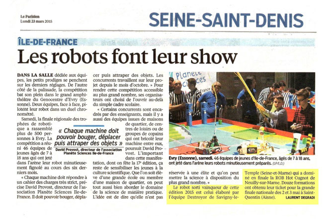 Article du Parisien du 23/05/2015