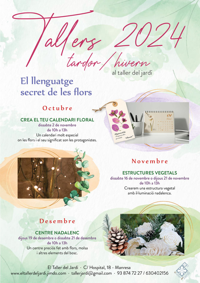 Et proposem un espai per connectar amb l’artista que portes dins.  Tria una activitat o totes! I deixat portar per les aromes, els colors i les plantes que la natura ens ofereix els propers mesos. Apunta’t als Matins Florals del Taller del Jardí.