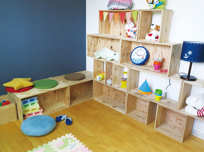H-801　北海道育ちの木材を使った上質家具「子供部屋収納セット」