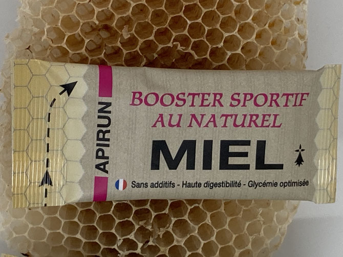 Sticks de miel breton de 20g, APIRUN, booster sportif au naturel