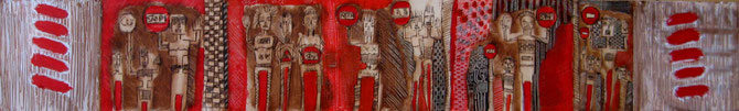 Sans titre, de la serie " Narration ". Untitled, from the serie " Narration " . 110x30 cm, Mixed media on paper.