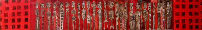 Sans titre, de la serie " Narration ". Untitled, from the serie " Narration " . 110x30 cm, Mixed media on paper.