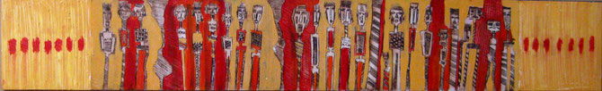 Sans titre, de la serie " Narration ". Untitled, from the serie " Narration " . 110x30 cm, Mixed media on paper.