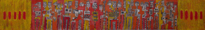 Sans titre, de la serie " Narration ". Untitled, from the serie " Narration " . 110x30 cm, Mixed media on paper.