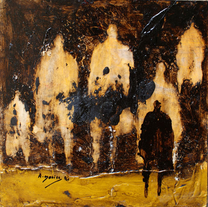 Sans titre, 40x40cm, Mixed media on cardstock