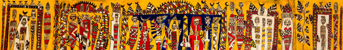 Sans titre, de la serie " L 'Afrique debout ", 2015.  Untitled , from " Africa Standing up ", 2015.      110x30 cm, Mixed media on paper.