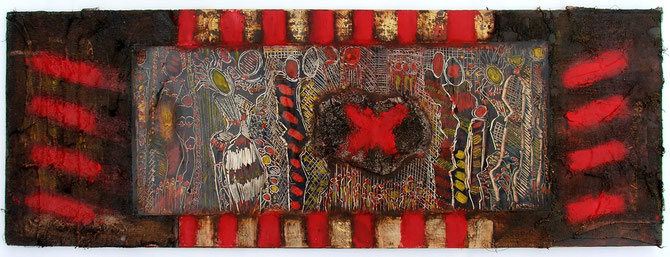 Empreinte, 70x30cm, mixed media on paper.