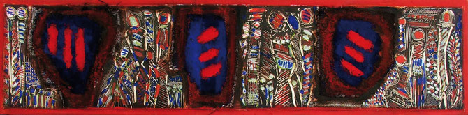 Danse nocturne, 60x15 cm, Mixed media on paper.