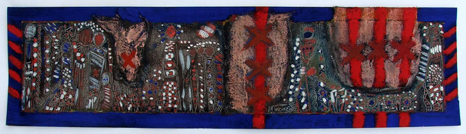 Folkelre africain, 70x20 cm,mixed media on peper.