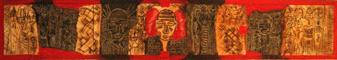 Portes ouvertes, 110x30cm, mixed media on paper.