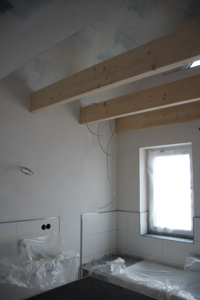 27.03.2018 - Das Badezimmer wird als letztes verspachtelt
