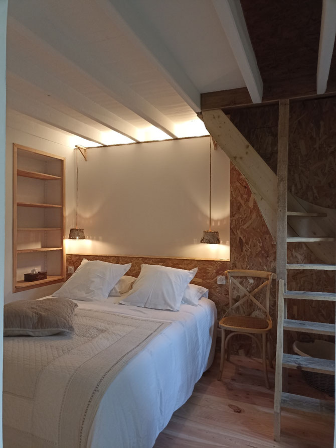 Chambre avec lit de 160 avec salle d'eau wc douche 
