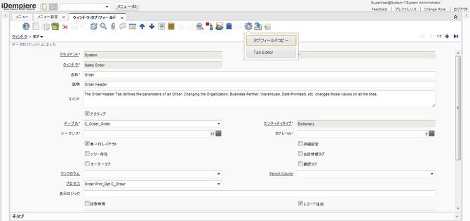 Sales Order Tab