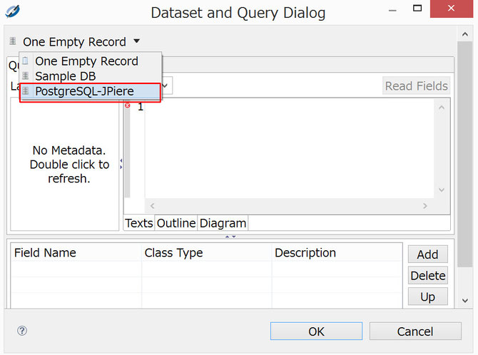 Dataset and Query Dialog